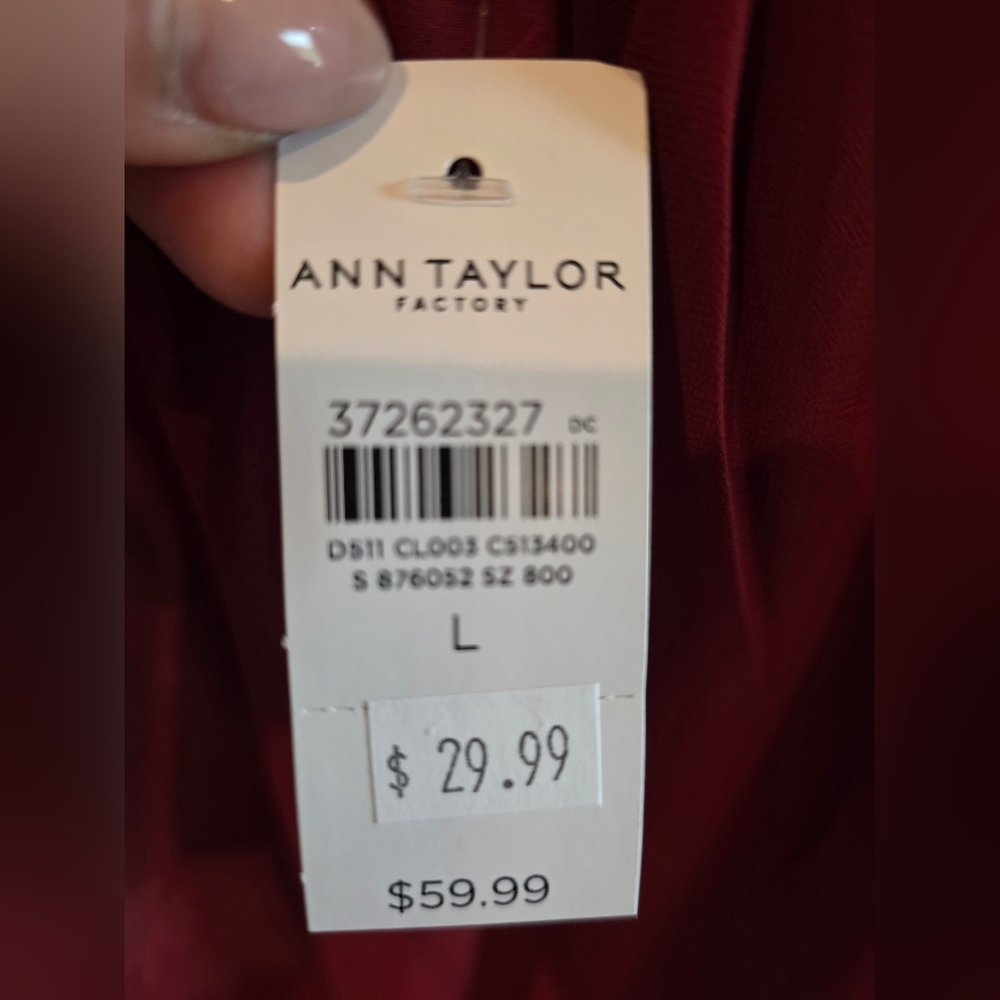 Ann Taylor Floral Ruffle Sleeve Blouse SizeL NWT - Picture 9 of 9
